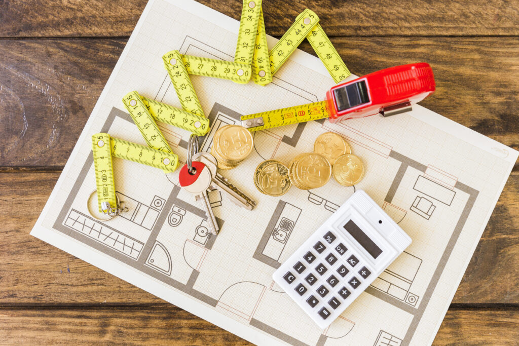 Calculatrice cle et plans pour estimer le prix d un courtier en travaux